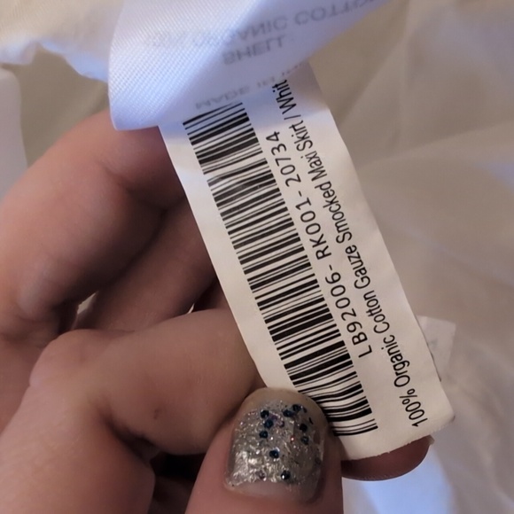 NWOT Quince 100% Organic Cotton Gauze Smocked Maxi Skirt Classic White A-line M - Picture 7 of 12